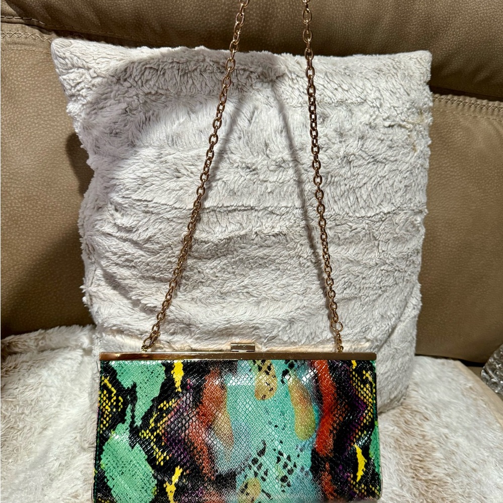 Multicolor Chain Strap Clutch - image 2